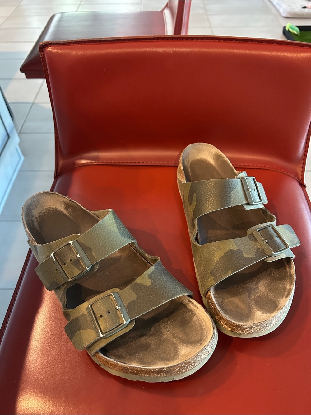 Men Camouflage Double-Strap Comfort Sandals - Green